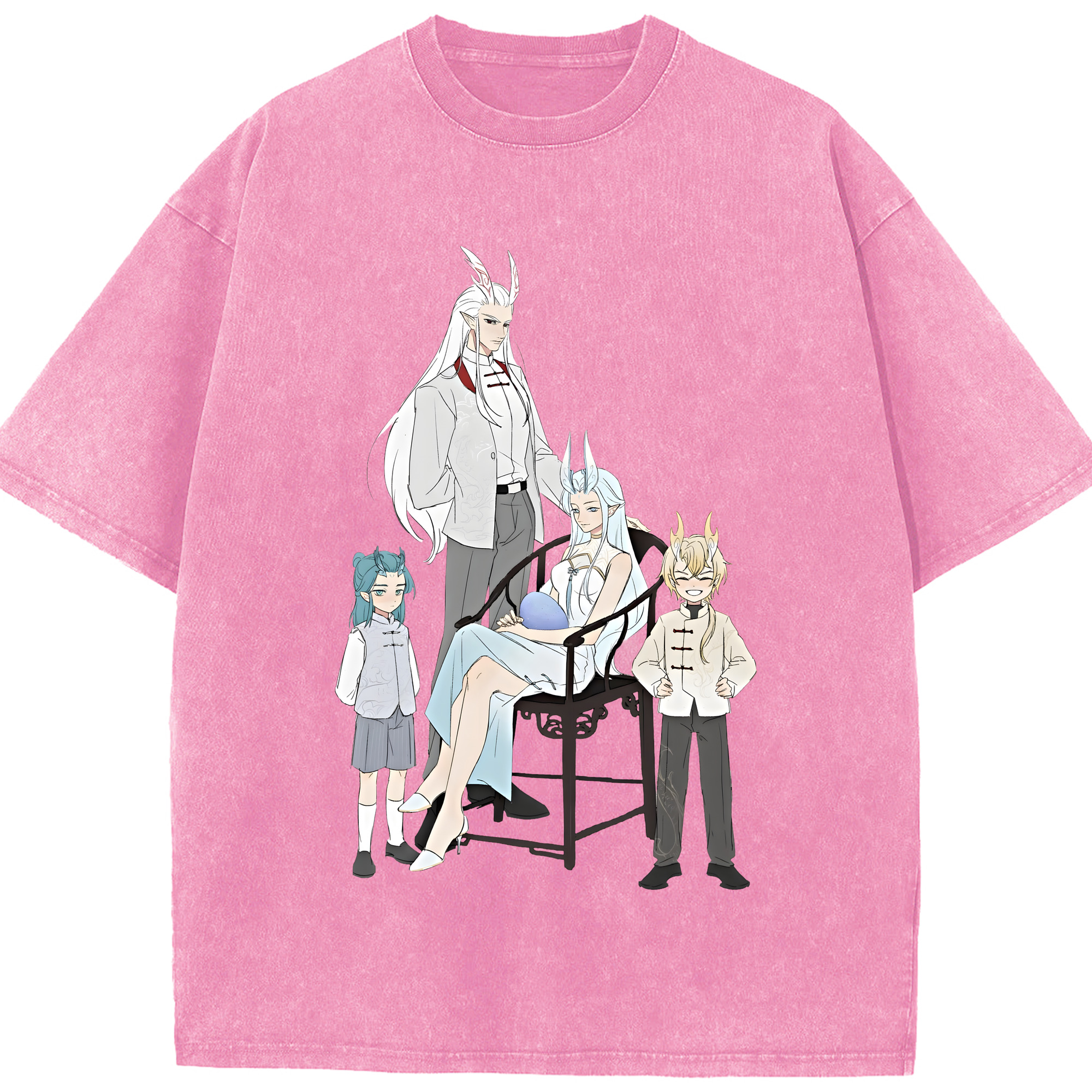（画像用） Ne Zha 2 ナタ 魔童の大暴れ 綿100% ヴィンテージ風 半袖Tシャツ（フロントプリント）